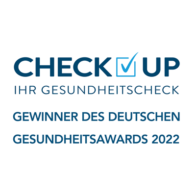 Gesundheitscheck Logo mit Award